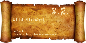 Wild Richárd névjegykártya